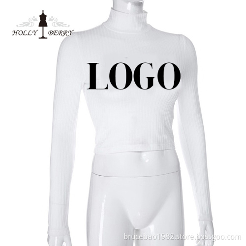 Casual Customized Logo Sexy Fashion Slim Tops Blouses